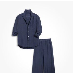 Frank & Eileen Maisie Linen pull on pant For Getaway set in Navy S